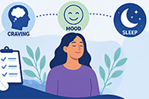 Animated graphic of happy woman